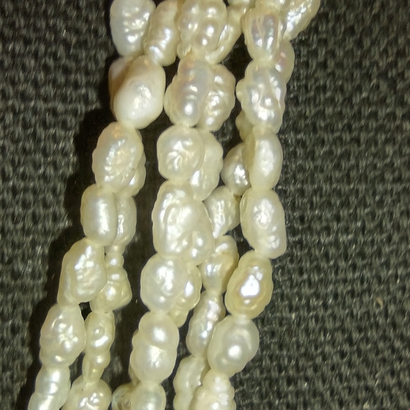 7 strand freshwater pearl ,gold necklace - Picture 8 of 16